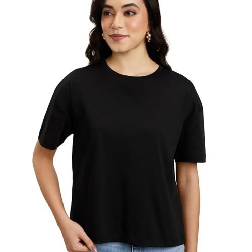 Symbol Premium Women's Super Soft Cotton Round Neck Solid T-Shirt (Stylish | Oversized Fit) (Available in Plus Sizes)