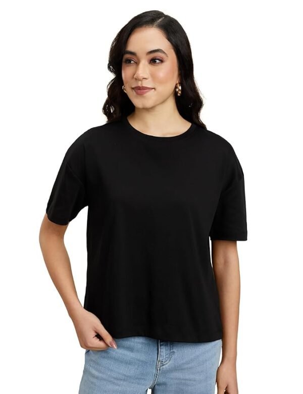 Symbol Premium Women's Super Soft Cotton Round Neck Solid T-Shirt (Stylish | Oversized Fit) (Available in Plus Sizes)