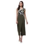 Zima Leto Women’s Camouflage Wrap Jumpsuit | Sleeveless V-Neck One-Piece with Adjustable Wrap Waist & Zipper Closure | Polyester Casual Jumpsuit for Travel, Party & Everyday Style