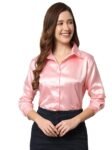 FUNDAY FASHION Women Solid Formal Satin Regular Fit Shirt