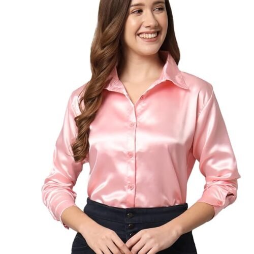 FUNDAY FASHION Women Solid Formal Satin Regular Fit Shirt