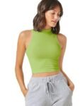 Women's & Girls' Solid Ribbed Crop Tank Top