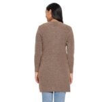 Clapton Embroidered Cable Knit Pure Wool Cardigan, Regular Fit, Round Neck, Full Sleeves,