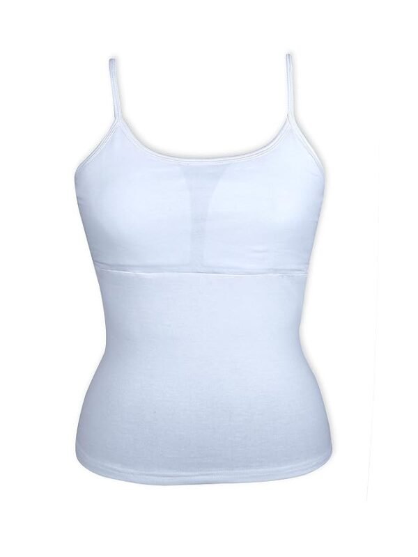 DChica Essentials Padded Camisole Bra for Young Women, Sleeveless Undershirts Cami Vest with Adjustable Straps, Cotton Camisole Tank Top/Innerwear for Women_Solid Pattern