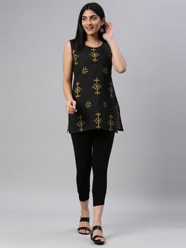 GO COLORS Women Soft Cotton Stretch Cropped Leggings