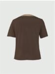 Women's Ribbed Button-Front Top, Short Sleeve, Classic Fit, Available in White, Navy, Brown,Black