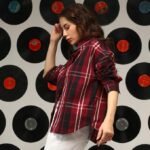 Campus Sutra Women's Polyester Blend Oversized Fit Shirt Buffalo-Check for Casual Wear | Spread Collar | Long Sleeves | Button Closure | Oversized Shirt Crafted with Comfort Fit for Everyday Wear