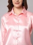 FUNDAY FASHION Women Solid Formal Satin Regular Fit Shirt