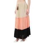 Women's Flared Tiered Skirt in Premium Crepe – A Statement Maxi for Casual Days, Vacations, or Festive Moods