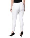 Yash Gallery Women's Regular Fit Mid Rise Solid Cotton Slub Ankle Length Regular Trouser Pant