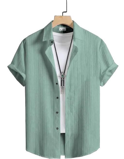 Boys Regular Fit Solid Casual Shirt with Spread Collar – Comfortable Shirts