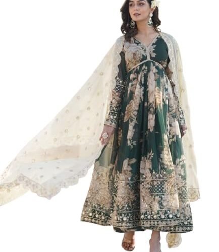 Fashion Basket Havy Silk Printed Anarkali Kurta Set for Women