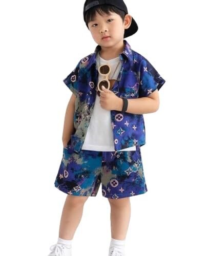 VASTRAMAY Boys Muslin Floral Kurta Set for Janmashtami, Diwali Ethnic Wear with Digital Print
