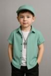 Boys Regular Fit Solid Casual Shirt with Spread Collar – Comfortable Shirts
