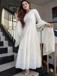 ANNI DESIGNER Pure Cotton Anarkali Kurta Palazzo Dupatta Set for Women