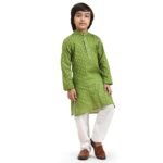 Pro-Ethic Style Developer Kurta Pajama For Kids Boys With Waistcoat | Silk | Floral | Traditional Dress (S-209)