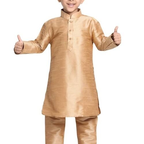 AJ DEZINES Boys Ethnic Kurta Pajama Set | Cotton Full Sleeve Chikankari Kurta with Sequins