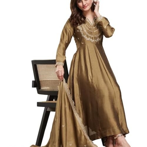 MOKOSH Women's Silk Embroidered Anarkali Set