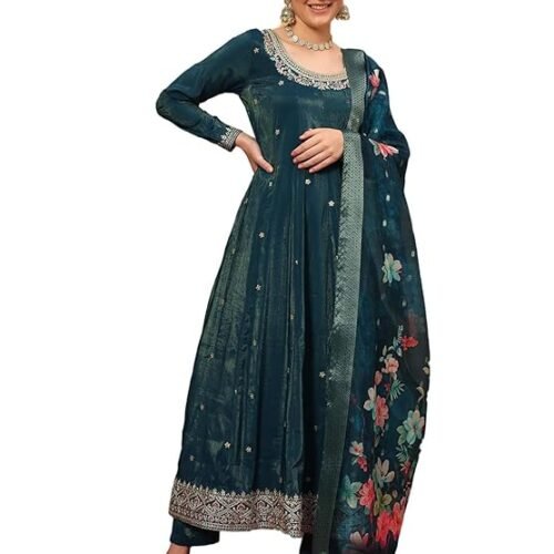 Women’s Rani Pink Anarkali Kurta Set with Dupatta