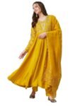 MOKOSH Women's Embroidered Anarkali and Pant with Dupatta Set(DM-471)