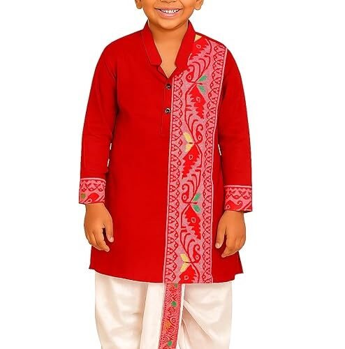 AJ DEZINES Kids Cotton Full Sleeve Kurta for Boys - Ethnic wear