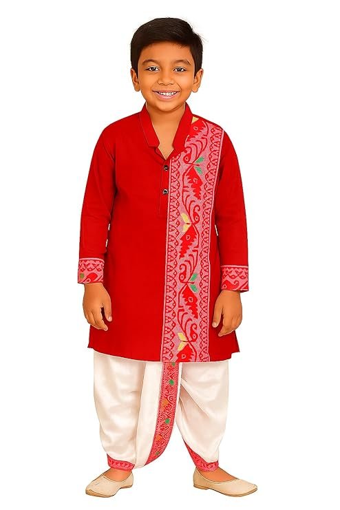 AJ DEZINES Kids Cotton Full Sleeve Kurta for Boys - Ethnic wear