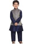 JBN Creation Boys Silk Blend Kurta Pyjama Jacket Set - Elegance for Festivals