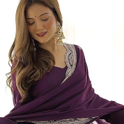 Women's Rayon Printed Anarkali Kurti with Palazzos/pant and Dupatta Set