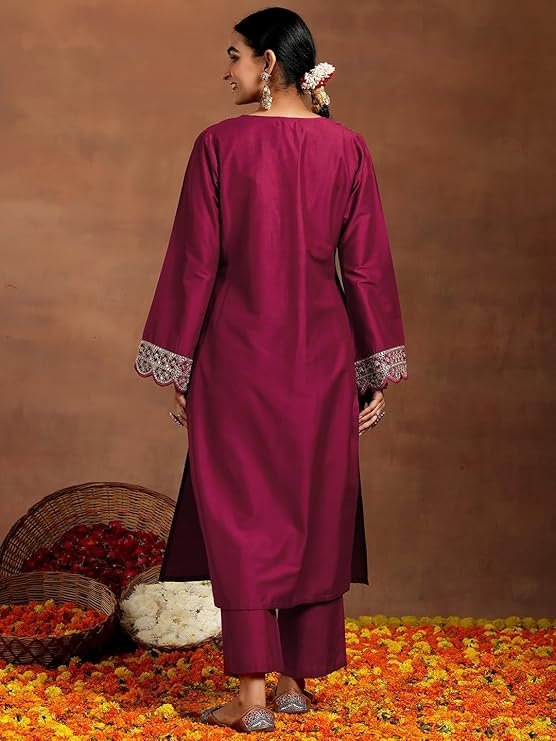 ANNI DESIGNER Pure Cotton Anarkali Kurta Palazzo Dupatta Set for Women