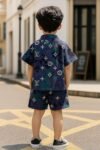VASTRAMAY Boys Muslin Floral Kurta Set for Janmashtami, Diwali Ethnic Wear with Digital Print
