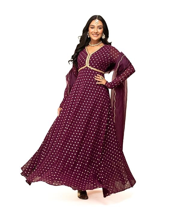 FIORRA Women's Fit and Flare Floor Length Gown