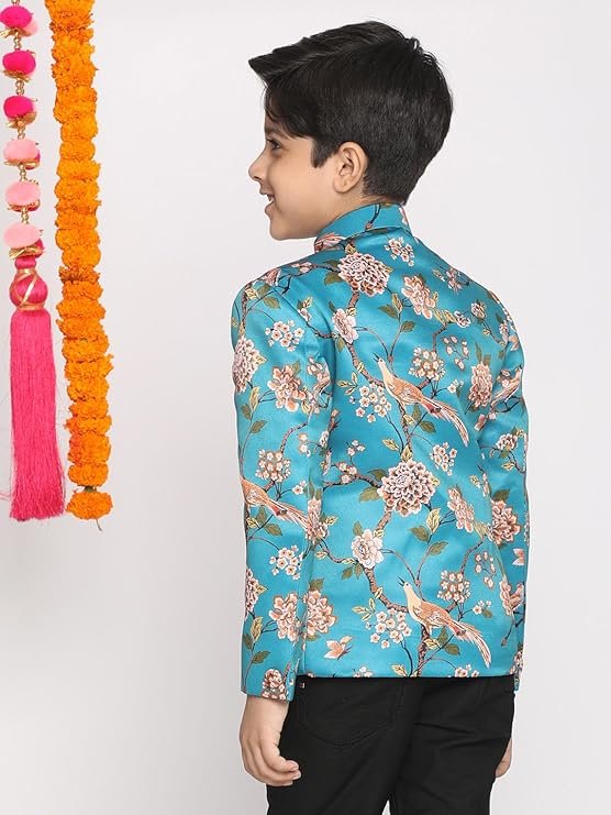 VASTRAMAY Boy's Cotton Printed Kurta Pyjama Set