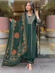 ANNI Desinger Women’s Viscose Anarkali Kurta Set with Pant & Dupatta
