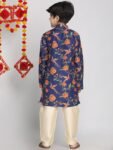 VASTRAMAY Boy's Cotton Solid Kurta Pyjama Set