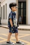 VASTRAMAY Boys Muslin Floral Kurta Set for Janmashtami, Diwali Ethnic Wear with Digital Print