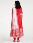 BIBA Women Cotton Anarkali Printed Kurta Churidar Suit Set