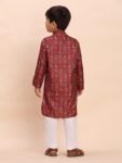 VASTRAMAY Boys' Muslin Kurta Patiala Set – Digital Floral Print, Eid Special Ethnic Wear