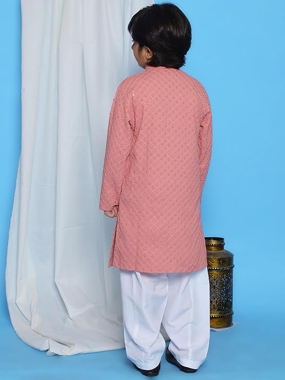 KGN Boys Cotton Blend Regular Self Desing/Kurta Pajama Set | KGN04 |