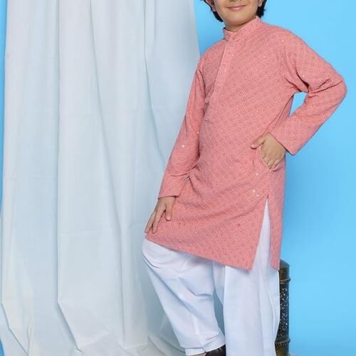 KGN Boys Cotton Blend Regular Self Desing/Kurta Pajama Set | KGN04 |