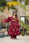 ANNI DESIGNER | Rayon Anarkali Printed Kurta Pant Dupatta Set