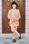 AHHAAAA Kids Ethnic Silk Blend Waistcoat Kurta Pyjama Sherwani Set For Boys