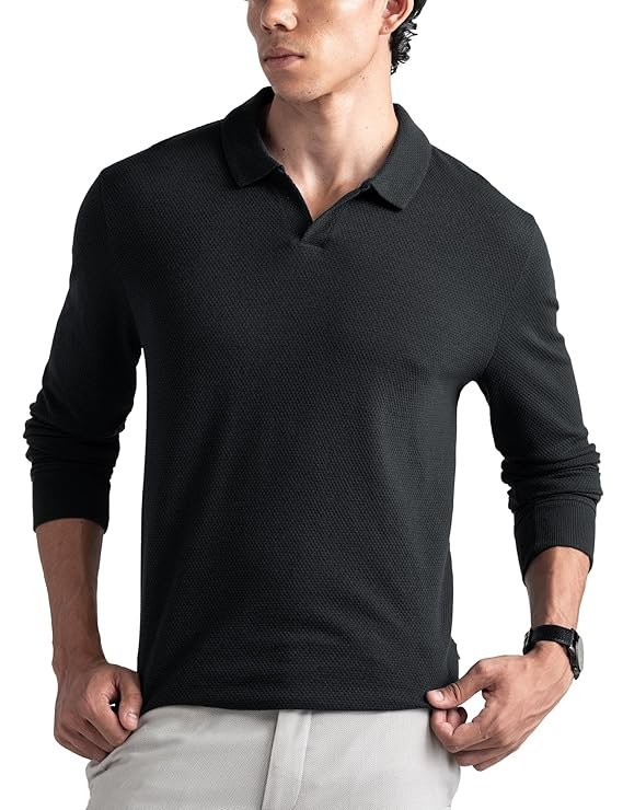 Men's Cotton Long Sleeve Polo