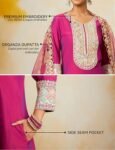 Myx Women's Embroidered Anarkali Kurta Pant Set with Organza Dupatta