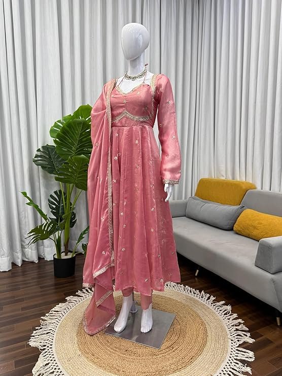 INDO ERA Women's Cotton Kurta and Pant with Dupatta Set