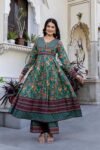 ANNI DESIGNER Women's Rayon Viscose Anarkali Solid Kurta with Pant & Dupatta