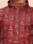 VASTRAMAY Boys' Muslin Kurta Patiala Set – Digital Floral Print, Eid Special Ethnic Wear